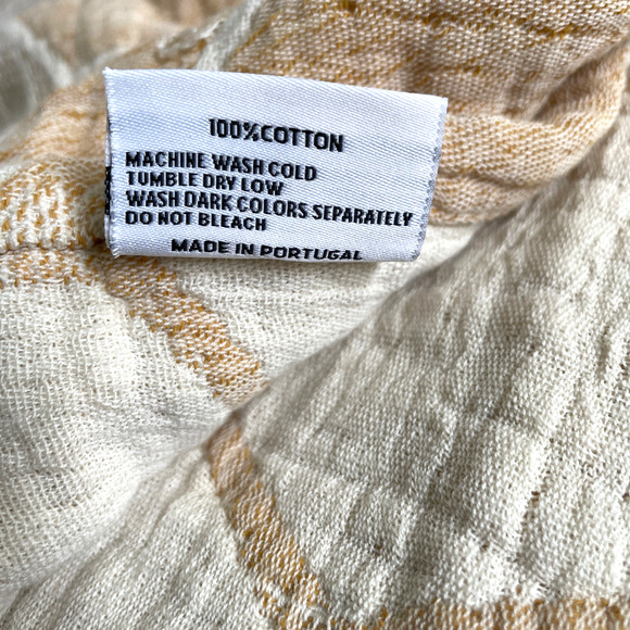 Gold Bumblebee Honeycomb Throw Blanket 50x70 Cotton Made in Portugal NEW - Picture 4 of 5